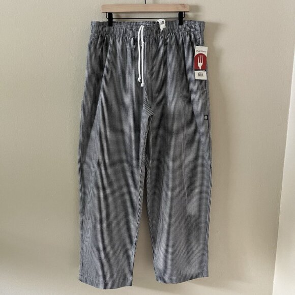 NEW Chef Works Mens Black White Gingham Plaid Pants Size 2XL Work Classic Women - Picture 1 of 7